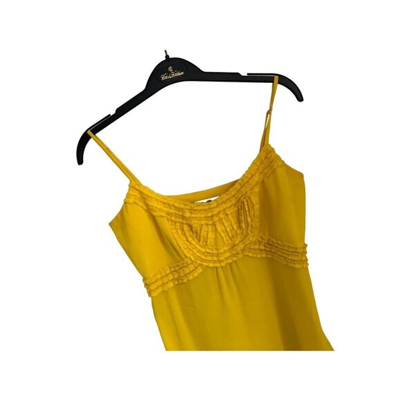 Beth Bowley Silk Top Camisole Yellow Front Ruffles Y2K Romantik - Picture 3 of 5
